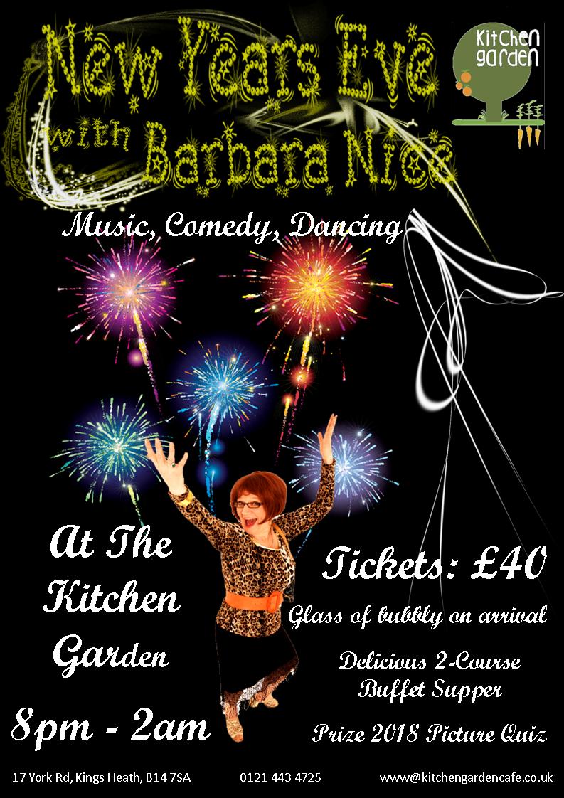 New Year’s Eve with Barbara Nice at The Kitchen Garden on Monday, December 31st